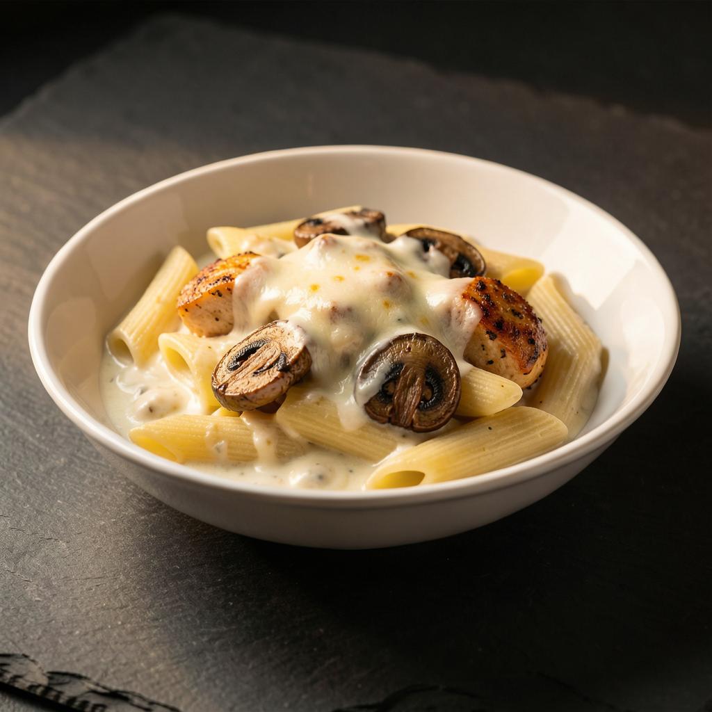 Pâtes Penne Poulet & Champignons